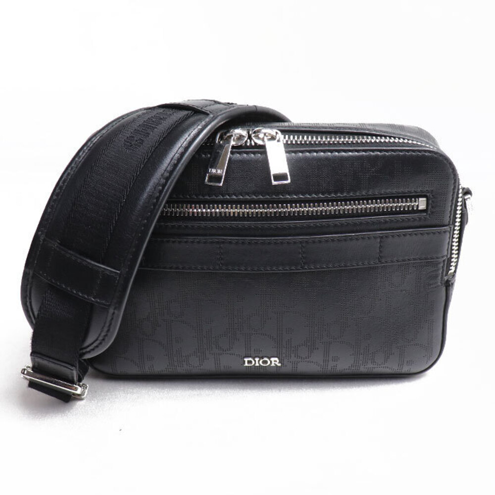 Christian Dior Safari Messenger Bag Shoulder Oblique Black